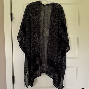 Lucky Brand Black Sheer Poncho